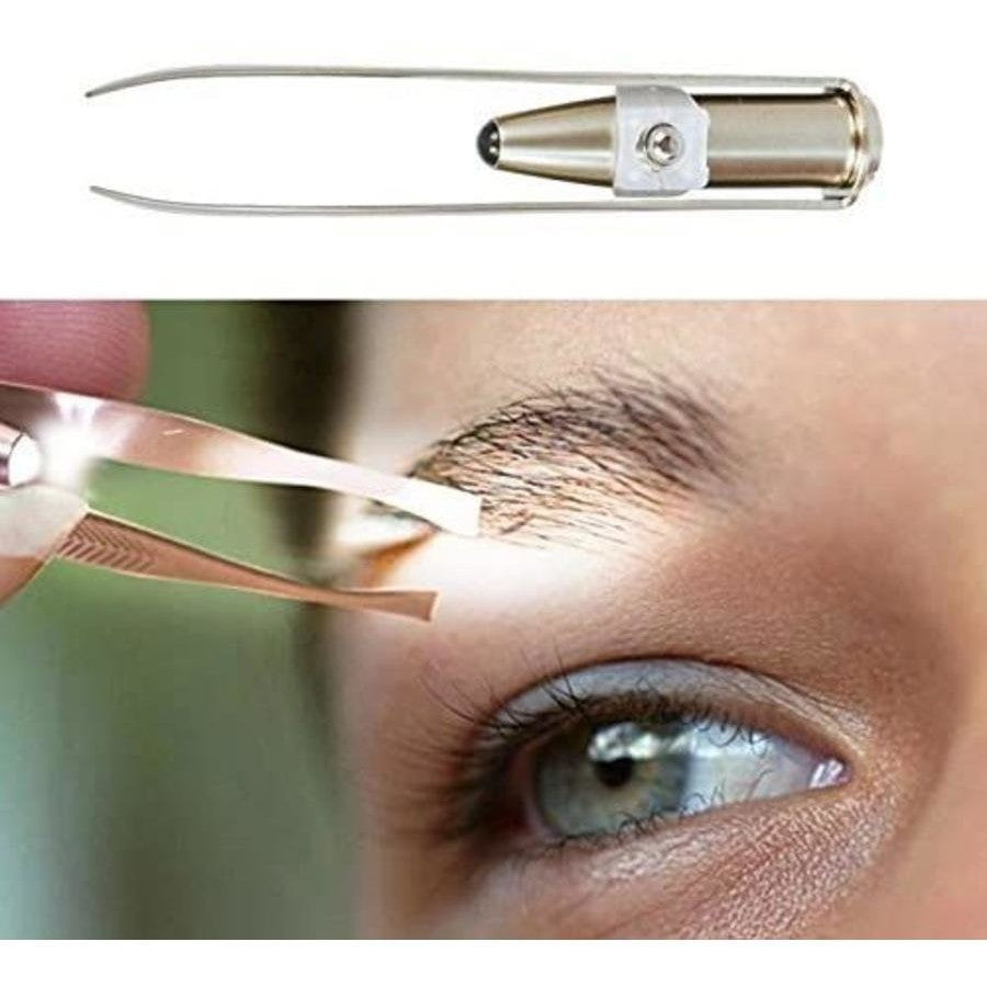 LED Light Eyebrow Tweezer – Precision Stainless Steel Hair Removal Tool