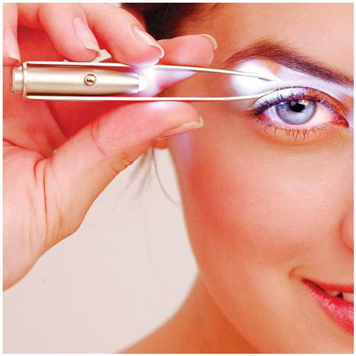 LED Light Eyebrow Tweezer – Precision Stainless Steel Hair Removal Tool